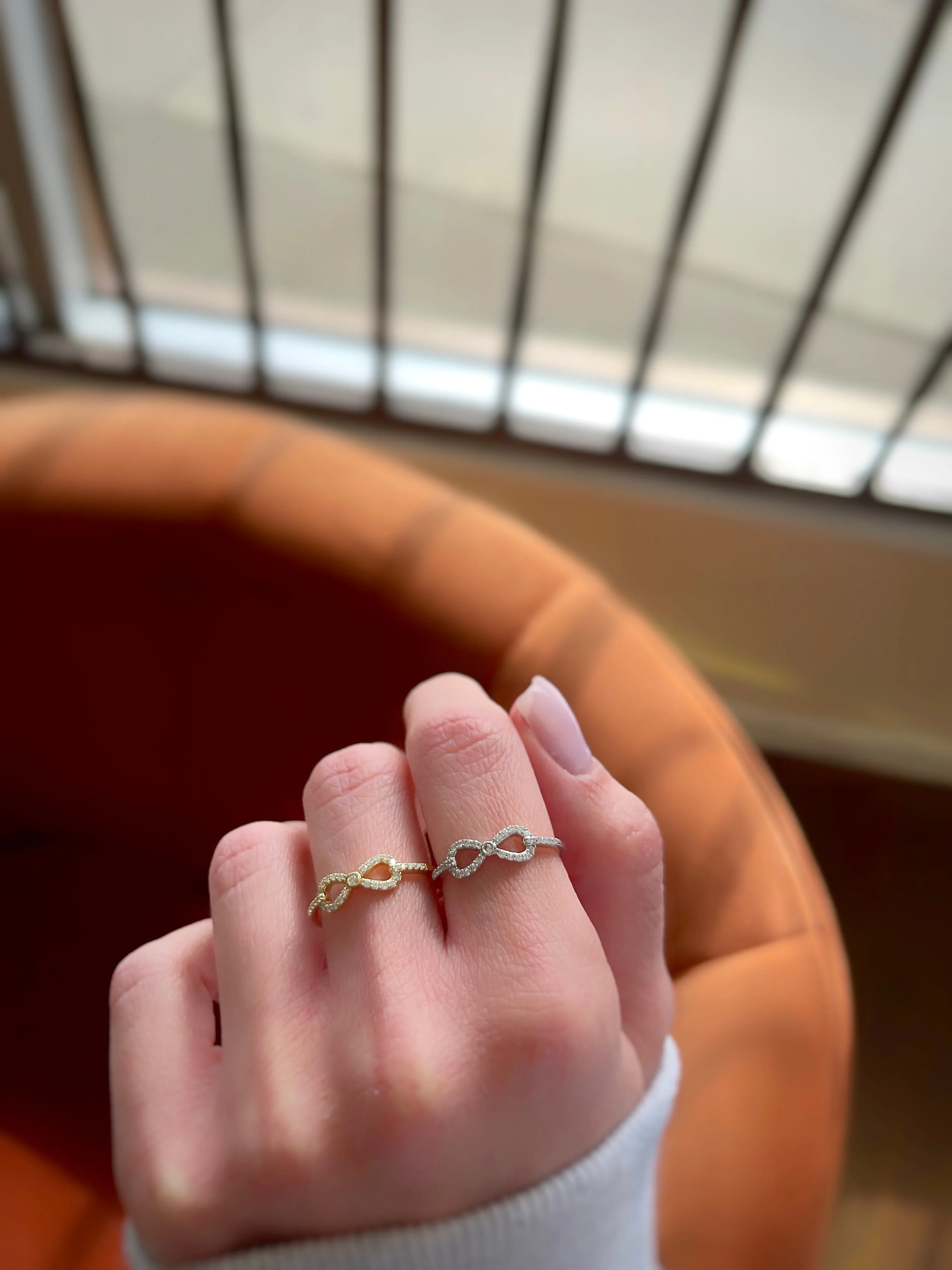 0.16CT Yellow and White Gold Infinity Ring