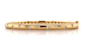 0.54ct tw Burnish Set Diamond Station Bangle Bracelet