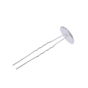 10 Silver Plated U shape Hairpin with 12mm Bezel Diy  Bobby Pins Wedding Hair Pins Hair Accessories