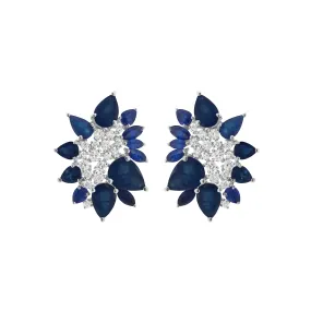 14K GOLD DIAMOND AND SAPPHIRE MELINDA EARRINGS
