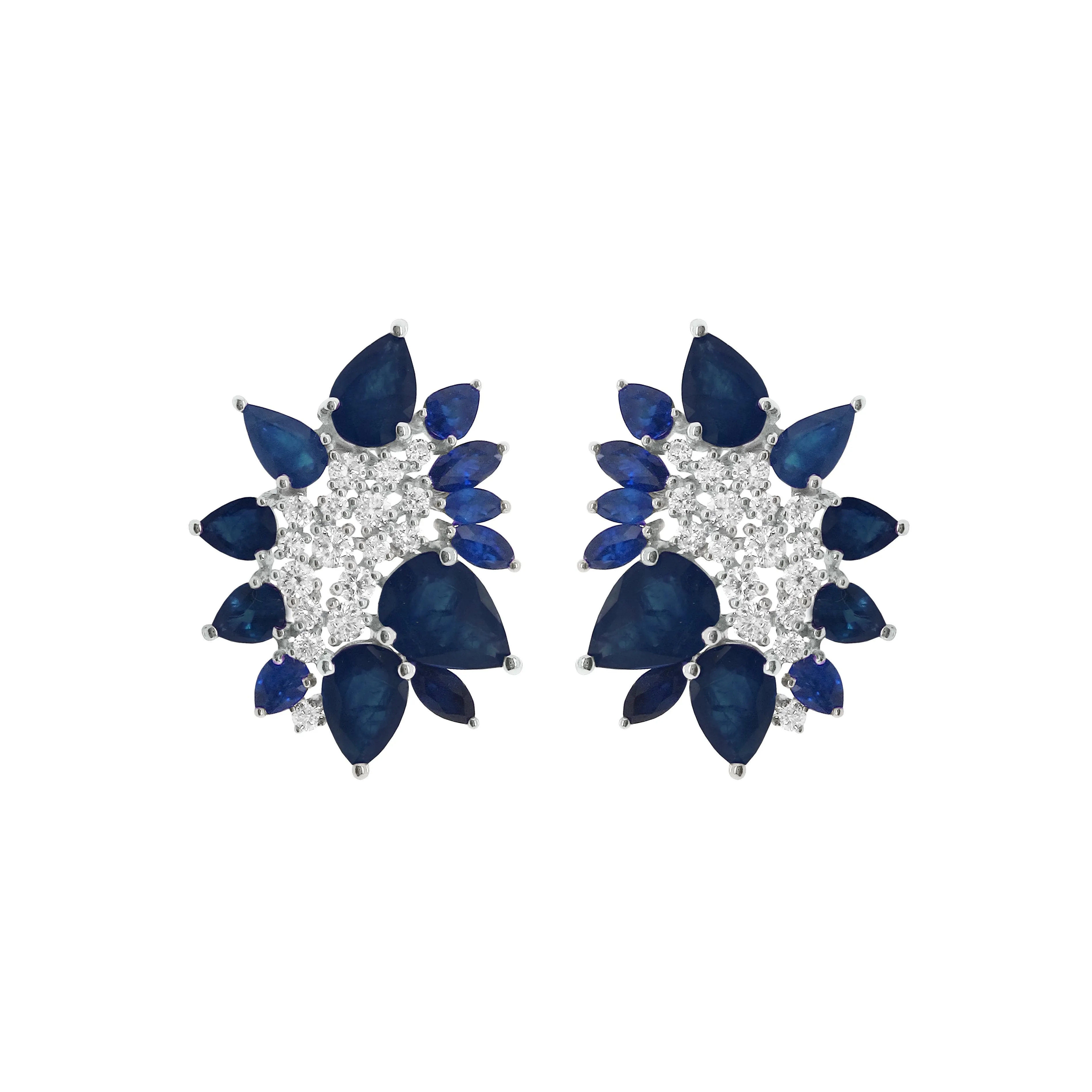 14K GOLD DIAMOND AND SAPPHIRE MELINDA EARRINGS
