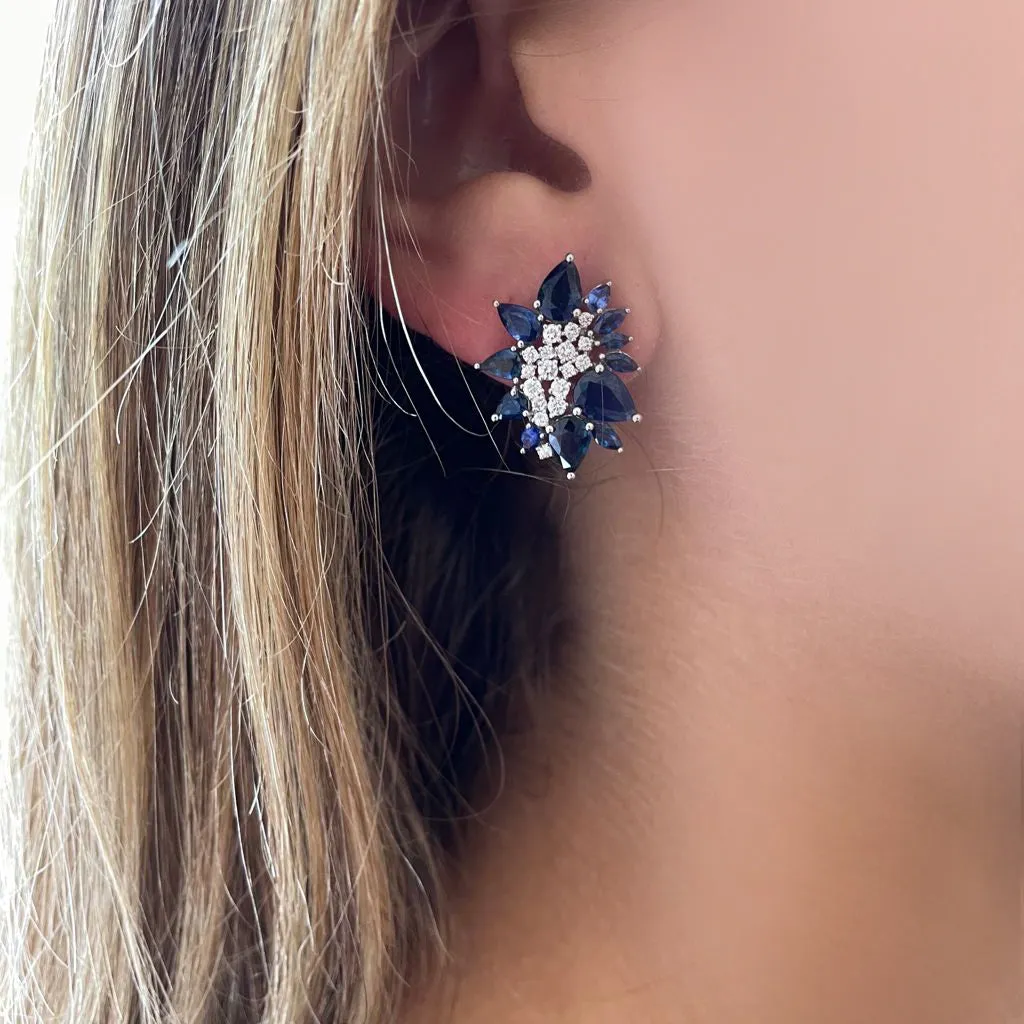 14K GOLD DIAMOND AND SAPPHIRE MELINDA EARRINGS