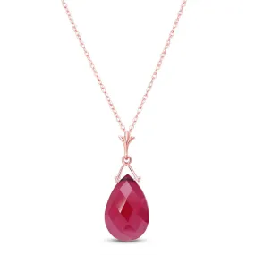 14K Solid Rose Gold Necklace w/ Briolette Ruby
