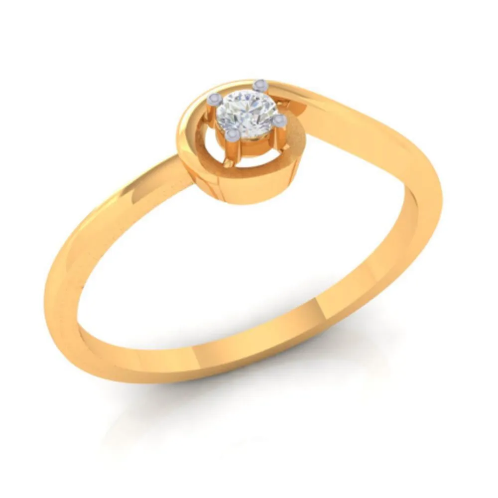 14k Uniquely Designed Gold And American Diamond Earrings
