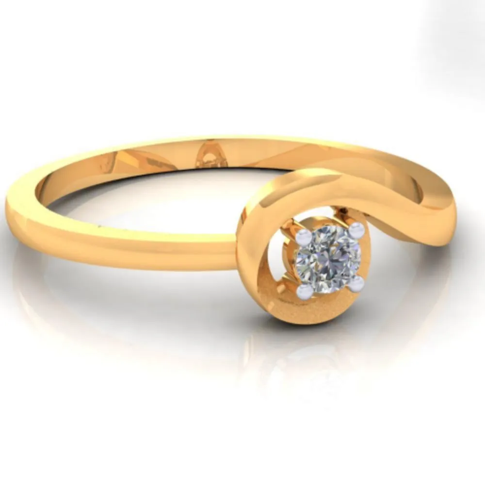 14k Uniquely Designed Gold And American Diamond Earrings