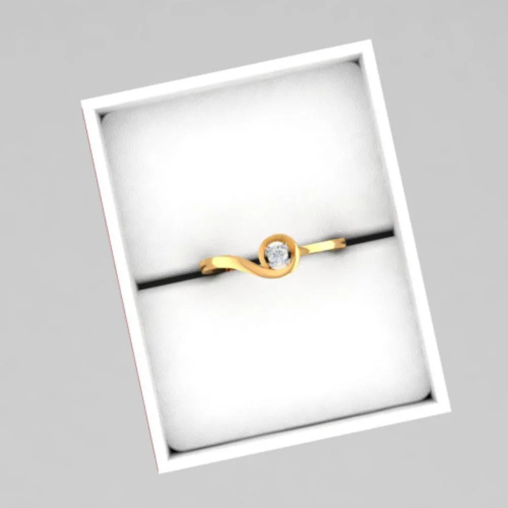 14k Uniquely Designed Gold And American Diamond Earrings