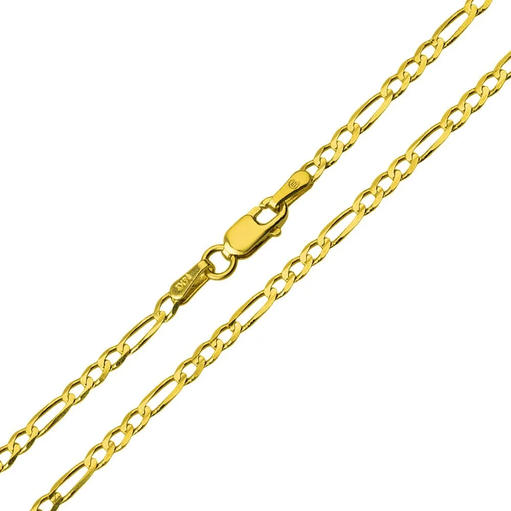 14k Yellow Gold 3D Honey Bee Charm Bumblebee Insect Pendant with Figaro Chain Necklace