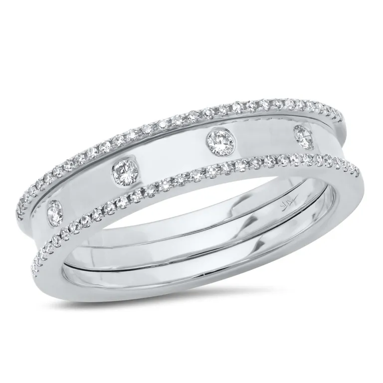 14K Yellow Gold Polished Diamond Ring