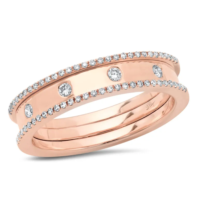 14K Yellow Gold Polished Diamond Ring