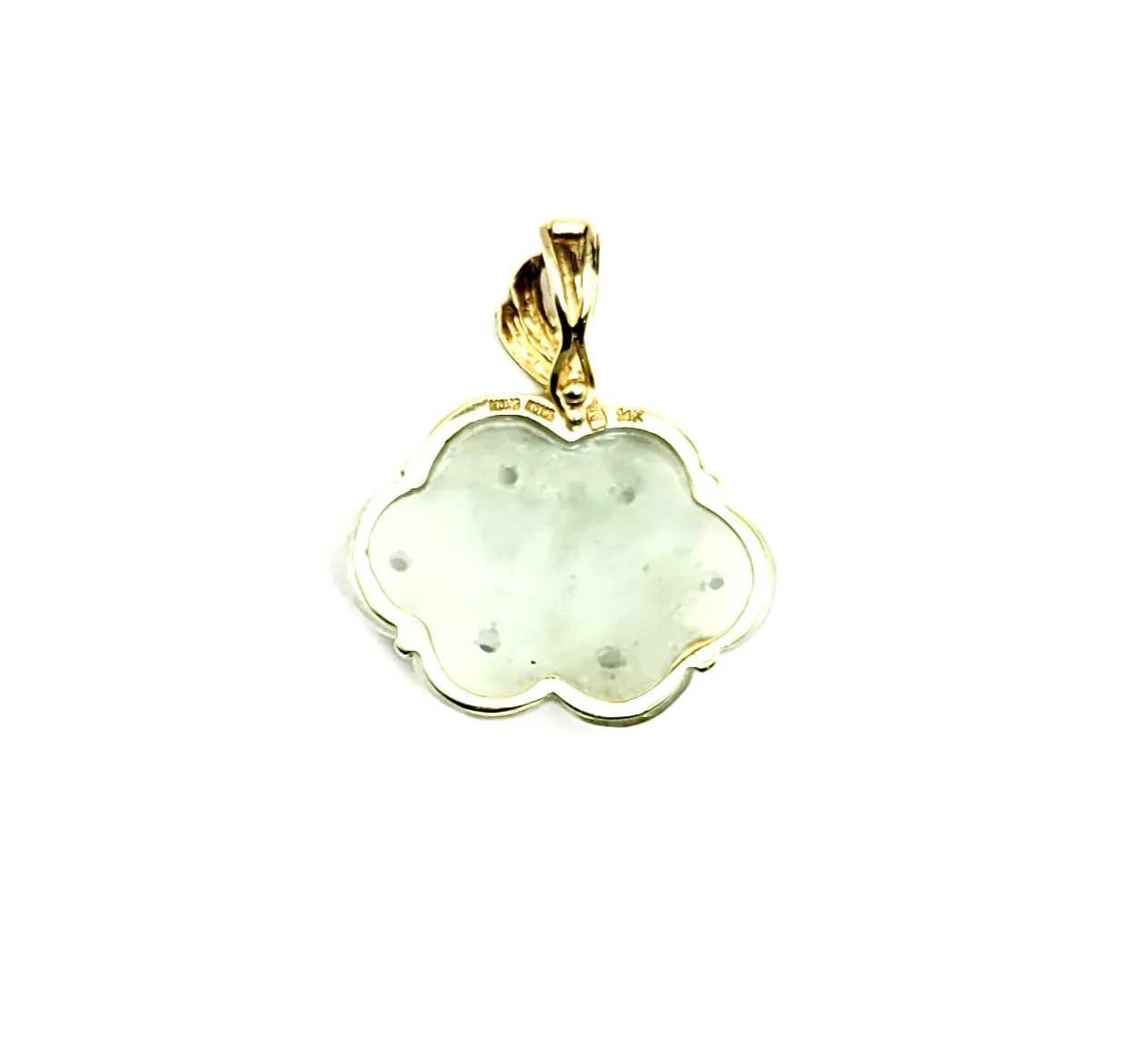 14kt Gold Jade Infinity Knot Pendant