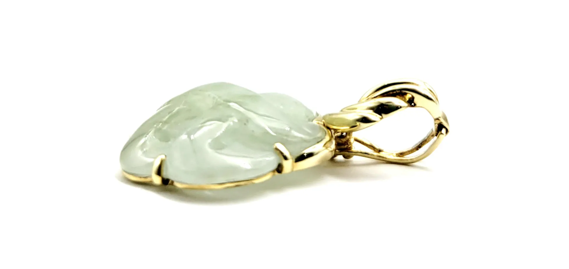 14kt Gold Jade Infinity Knot Pendant