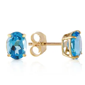 1.8 Carat 14K Solid Yellow Gold Will Sing For You Blue Topaz Earrings