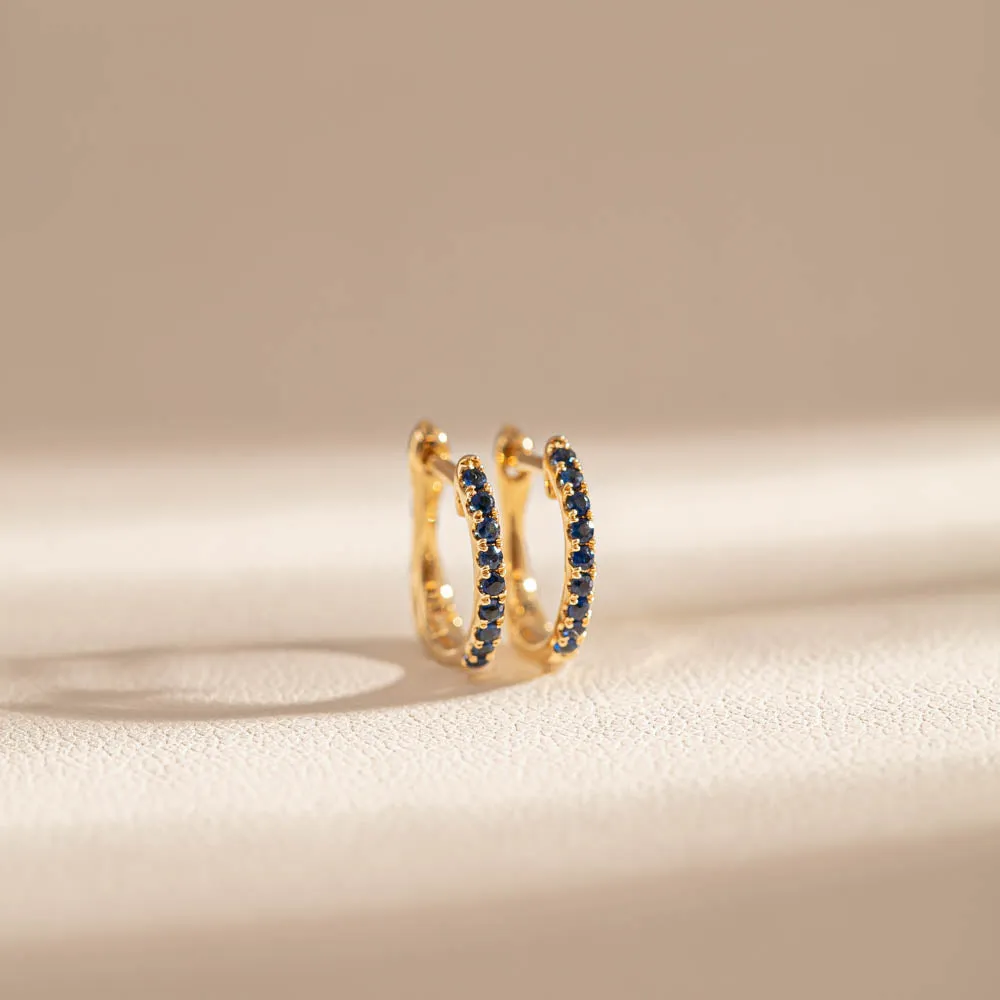 18ct Yellow Gold .14ct Sapphire Cosy Earrings