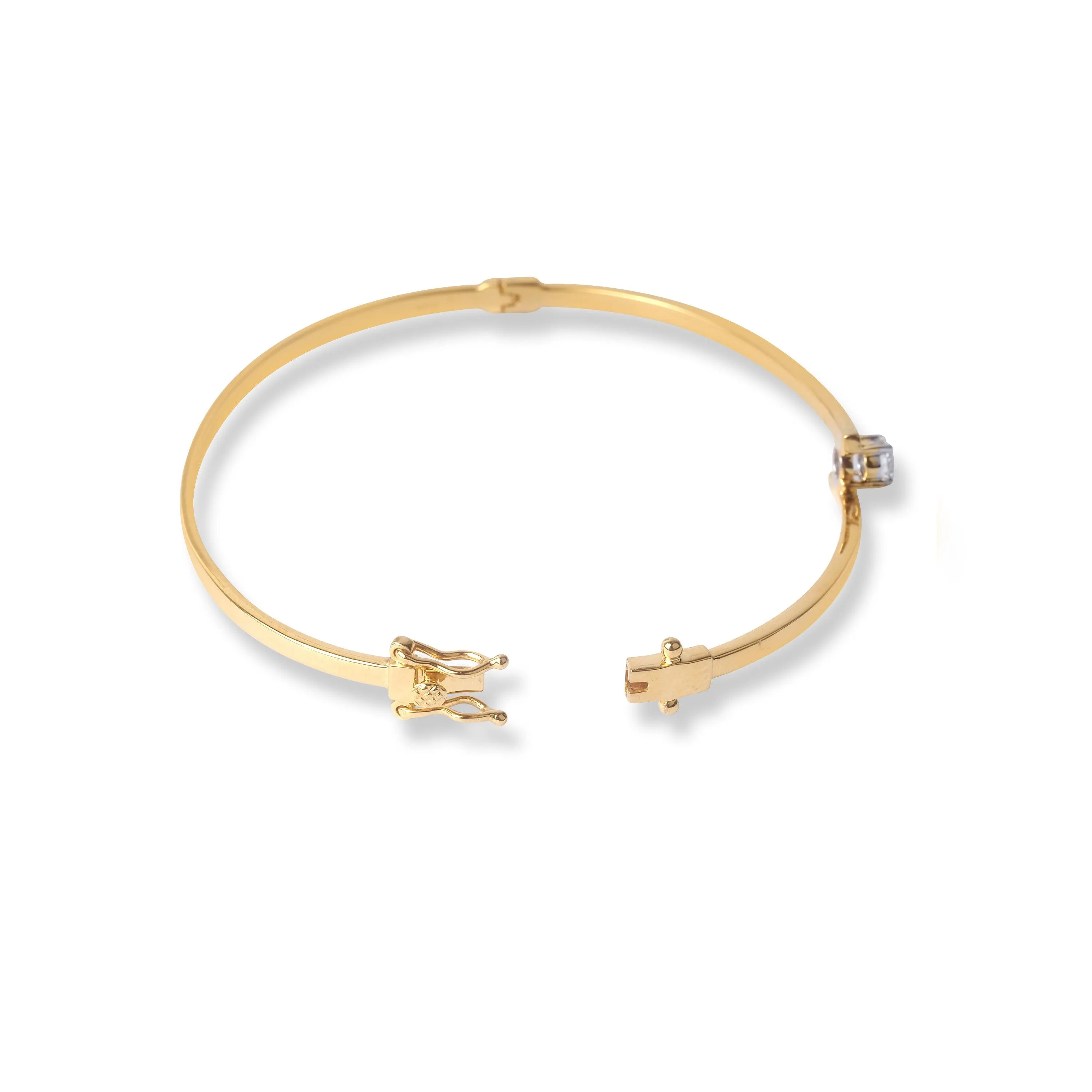 18ct Yellow Gold Solitaire Openable Diamond Bangle MCS6846