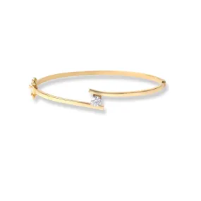 18ct Yellow Gold Solitaire Openable Diamond Bangle MCS6846