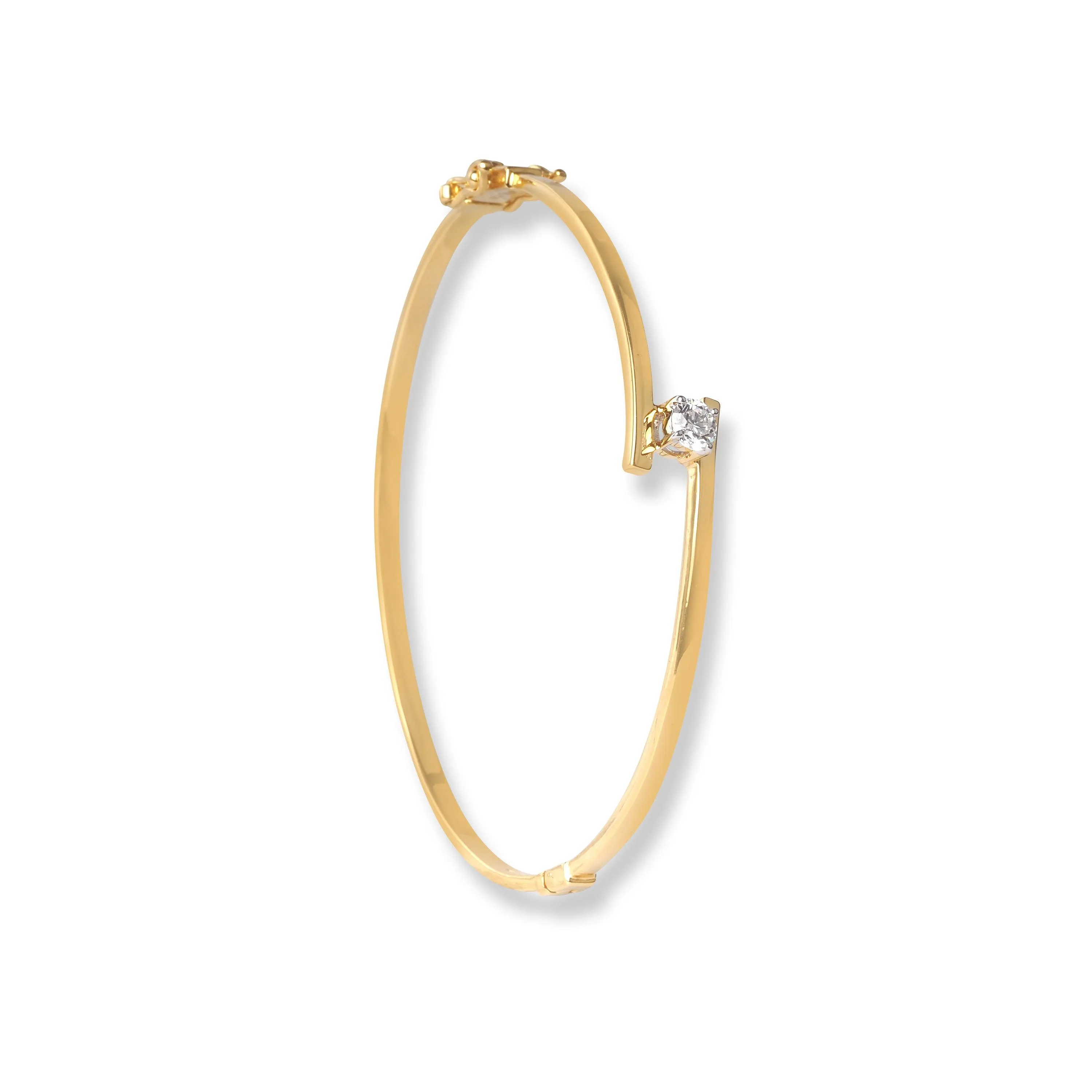18ct Yellow Gold Solitaire Openable Diamond Bangle MCS6846