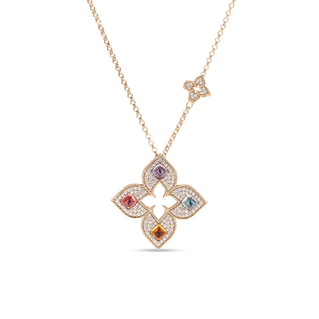 18K Gold Venetian Princess Multi Gemstone Necklace