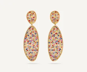 18K Yellow Gold Convertible Sapphire Diamond Statement Earrings
