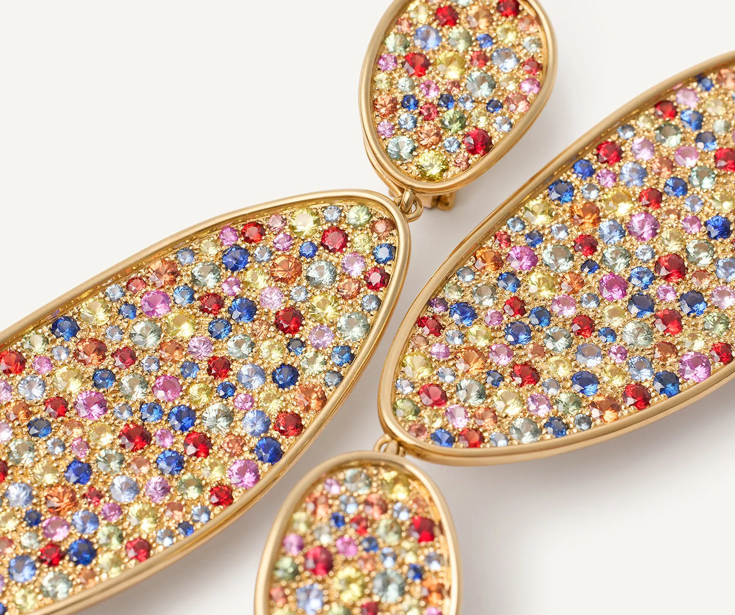 18K Yellow Gold Convertible Sapphire Diamond Statement Earrings