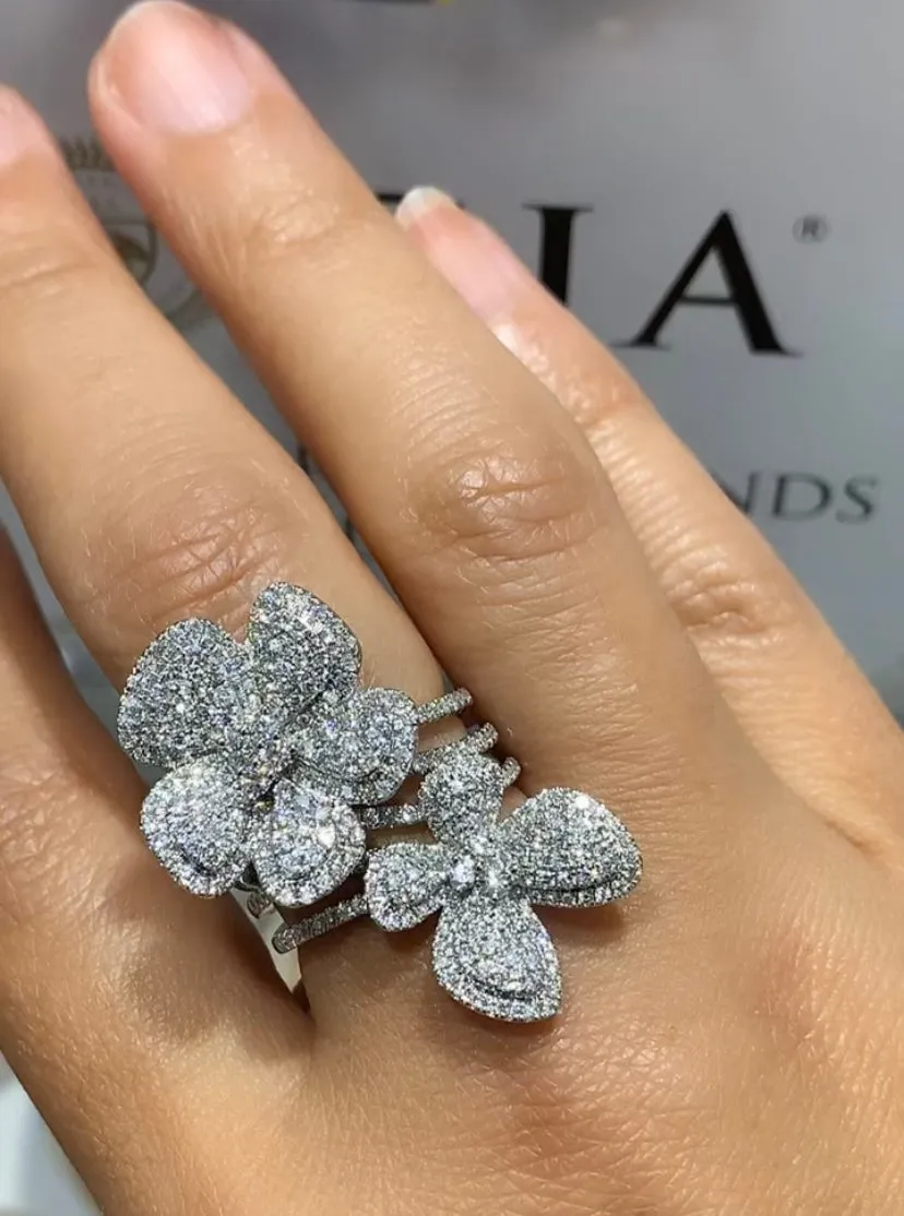 1.90ct t.w. Round Brilliant Pave Set Diamond Cocktail Ring
