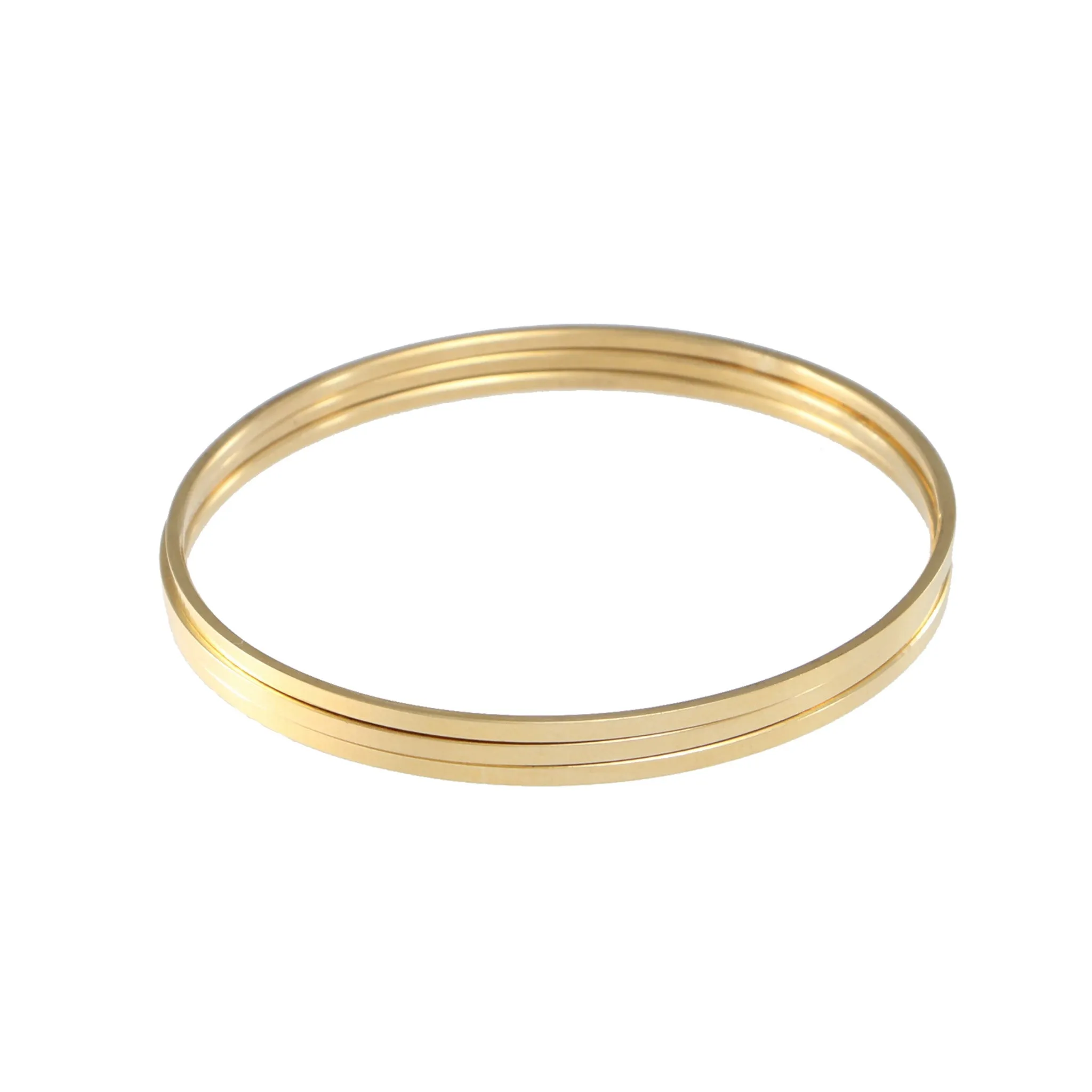 22k Yellow Gold Bangle Bracelet Modernist Womens 2mm Vintage Estate Set 1 to 5