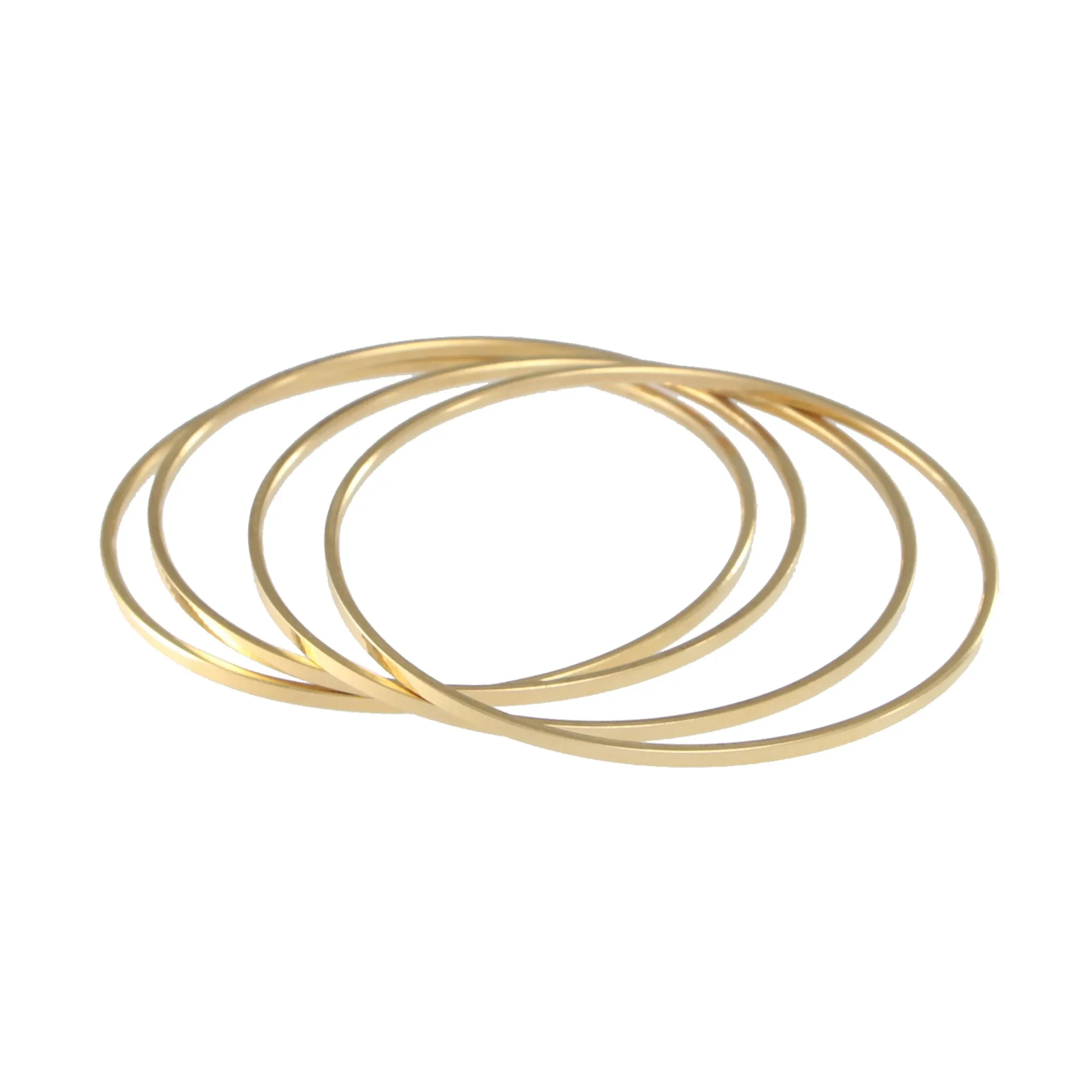 22k Yellow Gold Bangle Bracelet Modernist Womens 2mm Vintage Estate Set 1 to 5