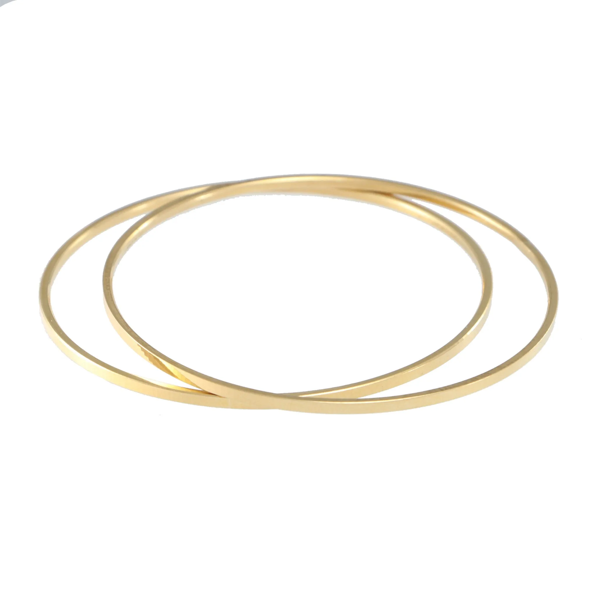 22k Yellow Gold Bangle Bracelet Modernist Womens 2mm Vintage Estate Set 1 to 5