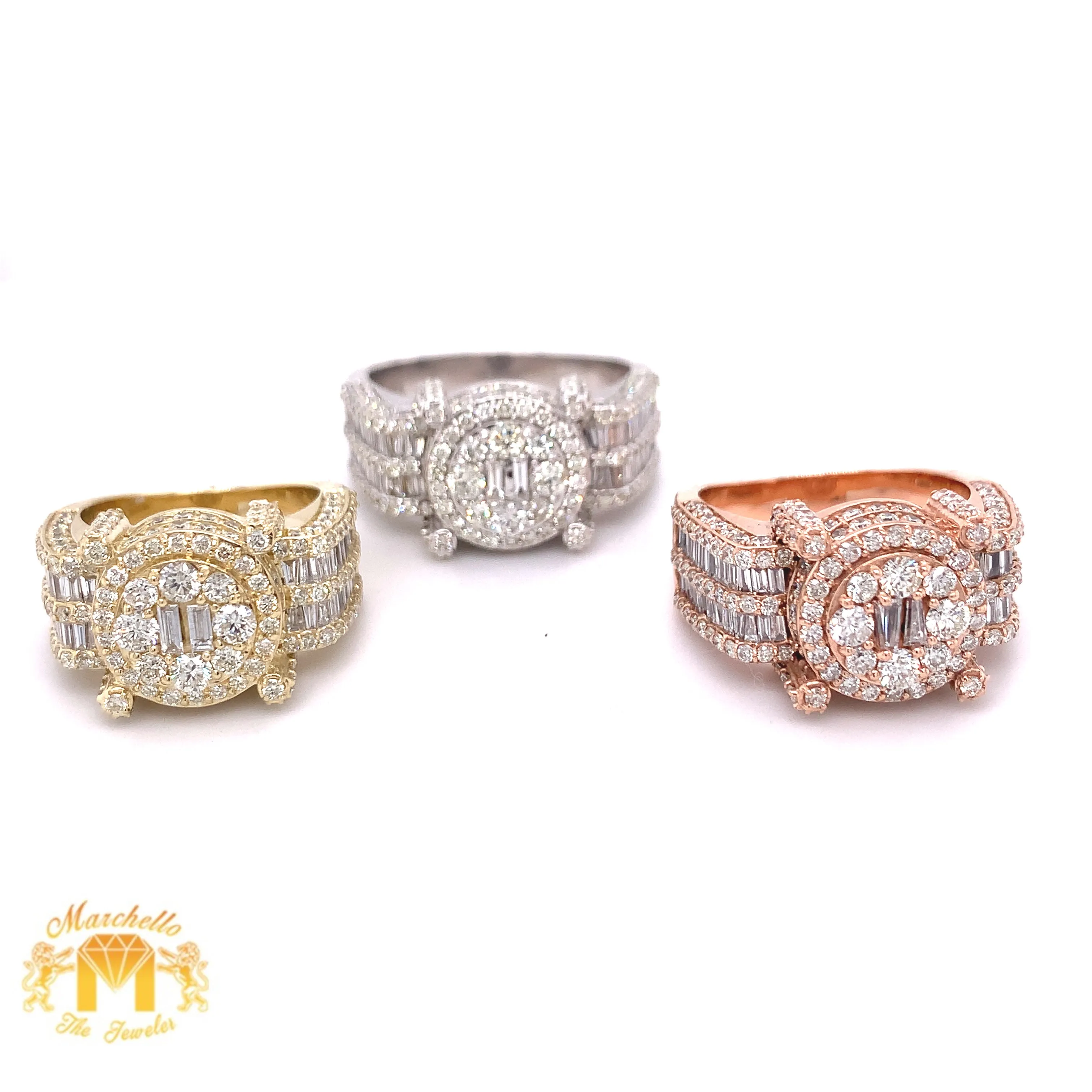 4ct Baguette and Round Diamond 14k Gold Monster #30 Ring