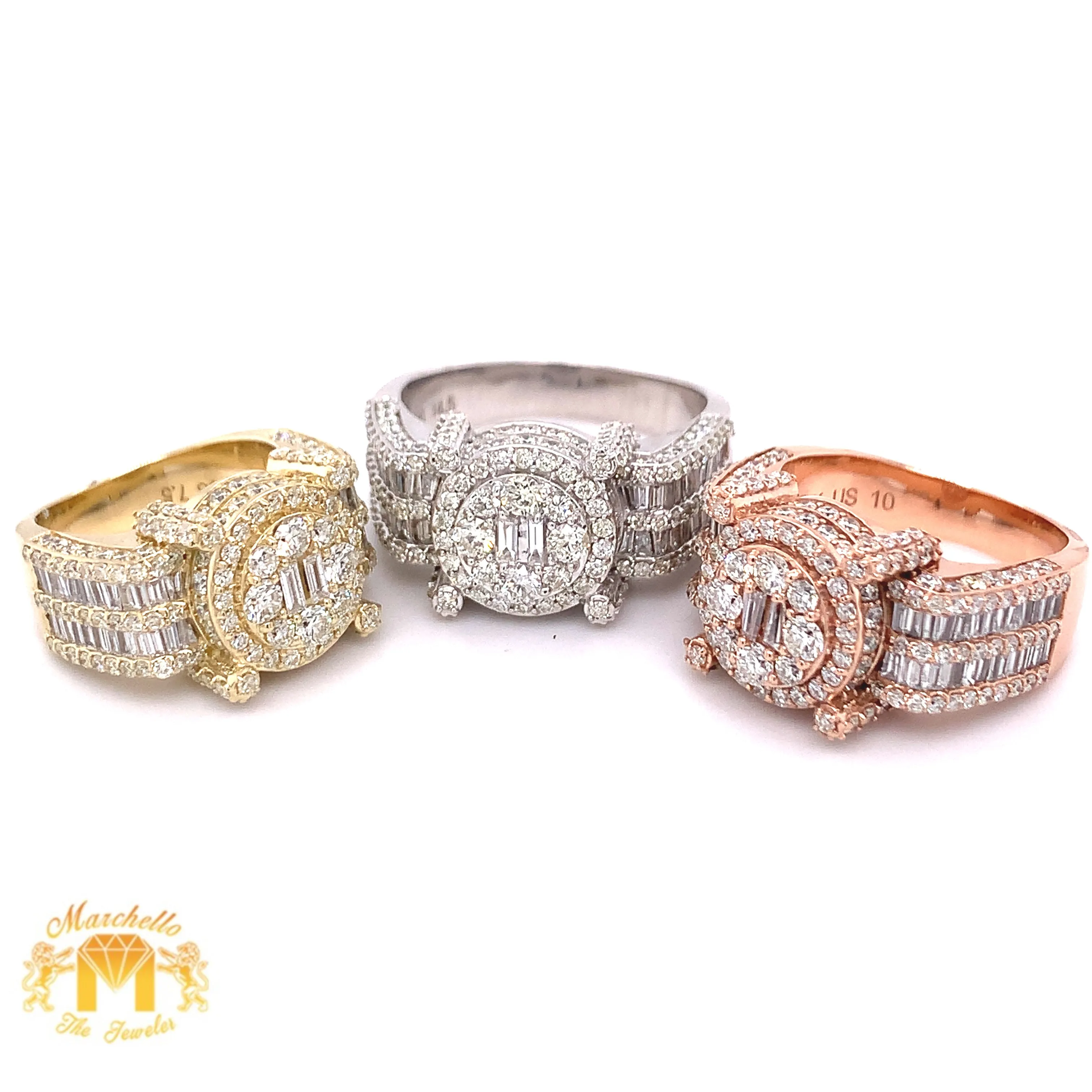 4ct Baguette and Round Diamond 14k Gold Monster #30 Ring