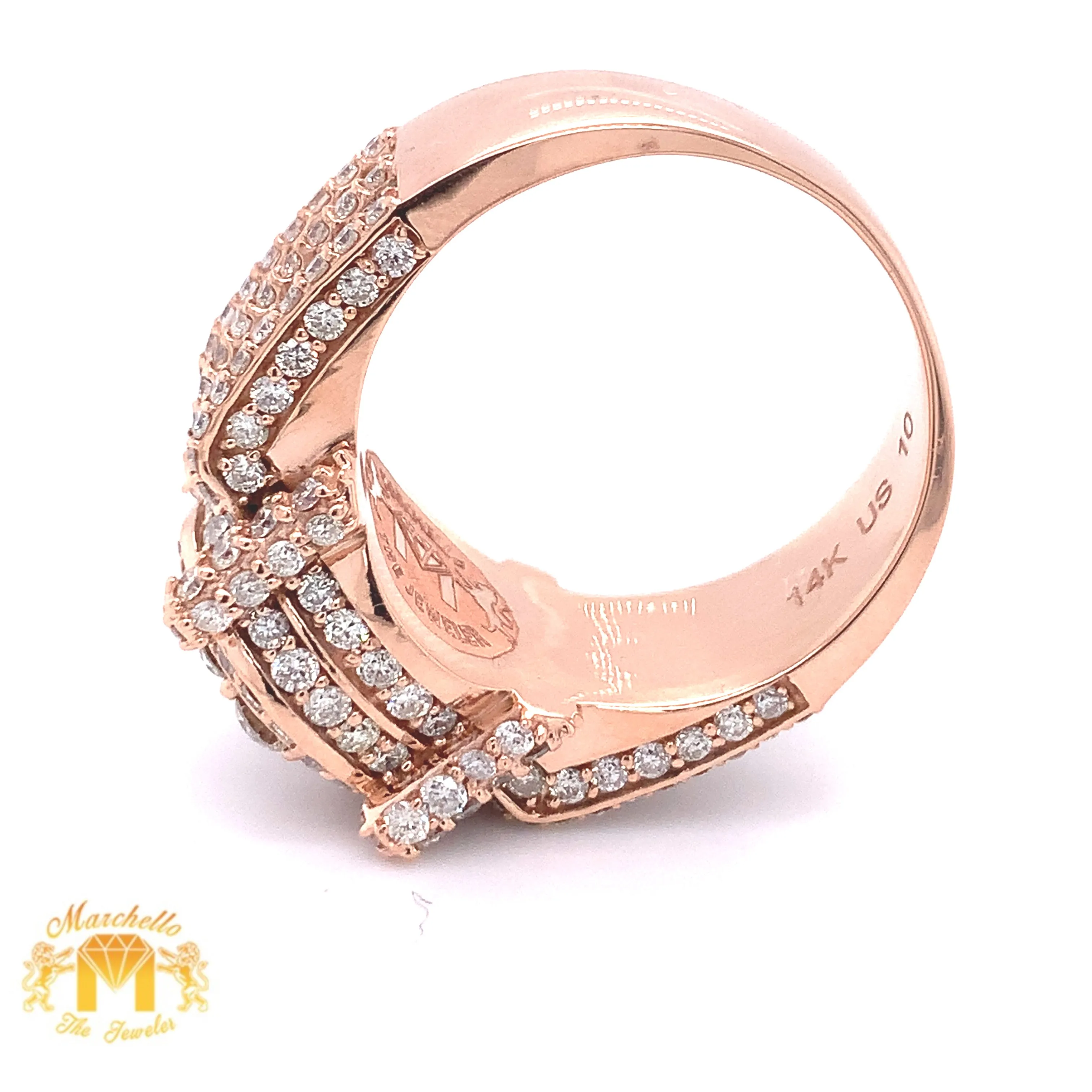 4ct Baguette and Round Diamond 14k Gold Monster #30 Ring