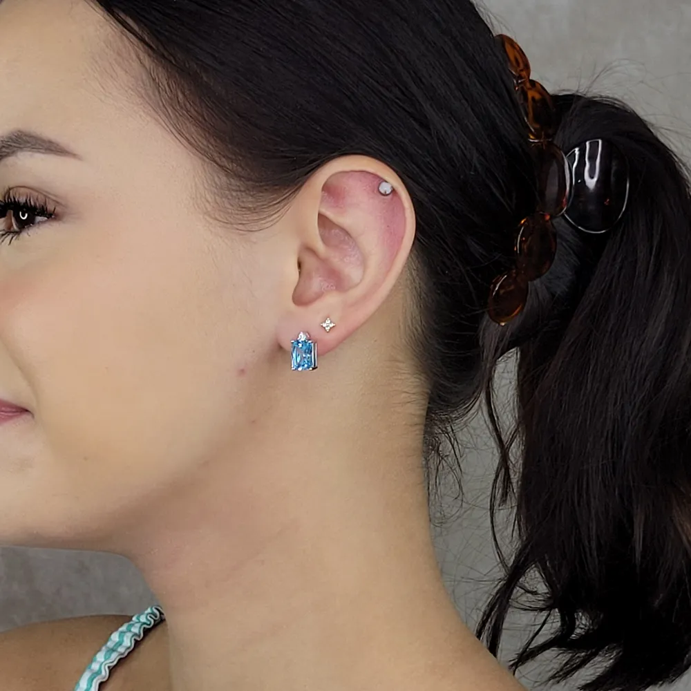 5.24 TCW Topaz Simulant Earrings