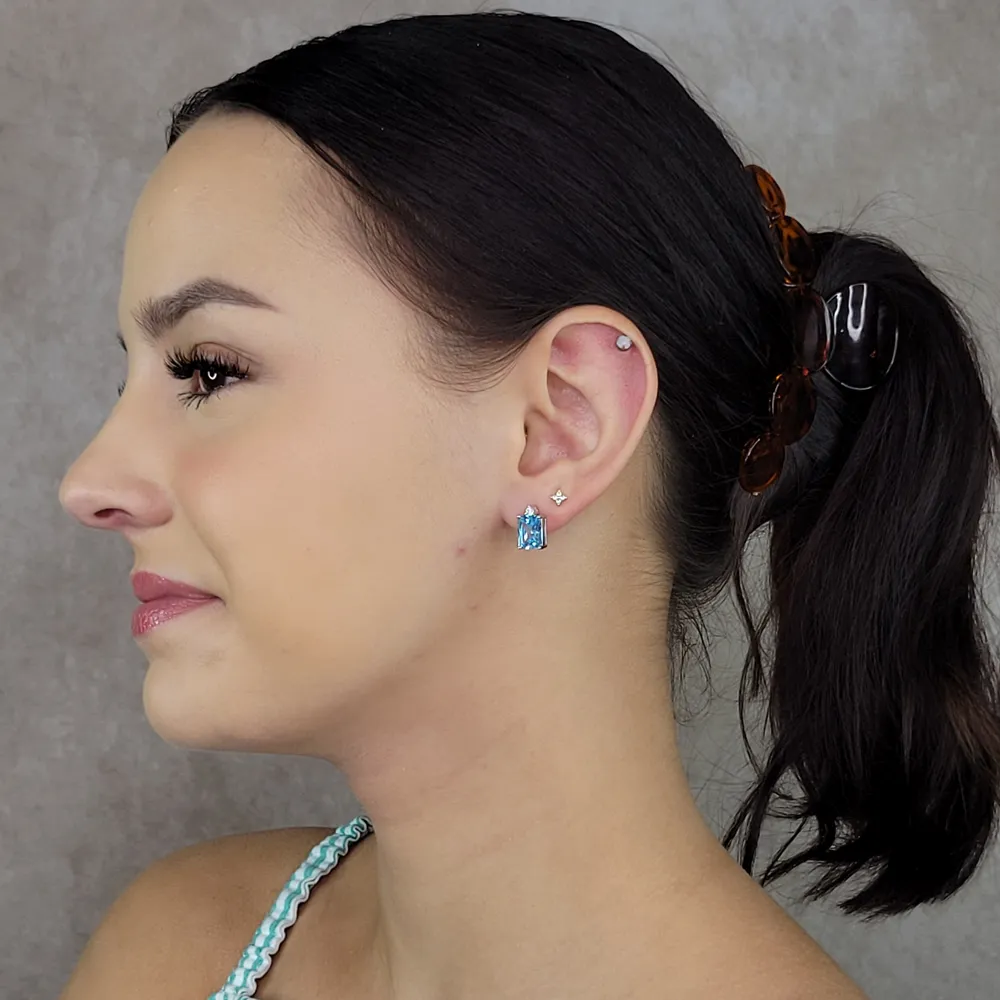 5.24 TCW Topaz Simulant Earrings