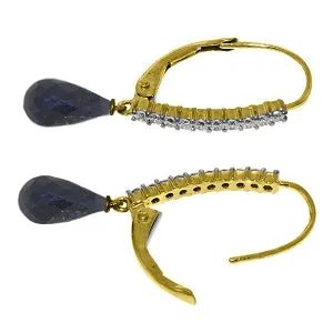 6.9 Carat 14K Solid Yellow Gold Louiseanne Sapphire Diamond Earrings