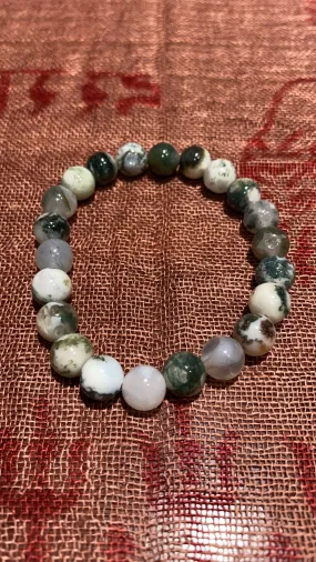 8MM Tree Agate Bead Bracelet
