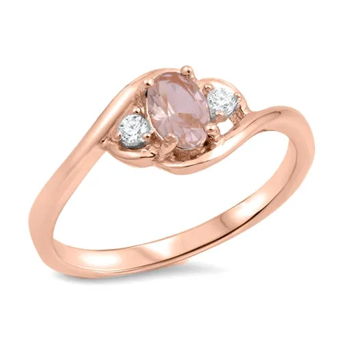925 Sterling Silver Ring With Blue Opal & CZ