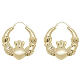 9ct Yellow Gold Claddagh Earrings ER428