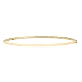 9ct Yellow Gold Silver Filled Greek Key Bangle