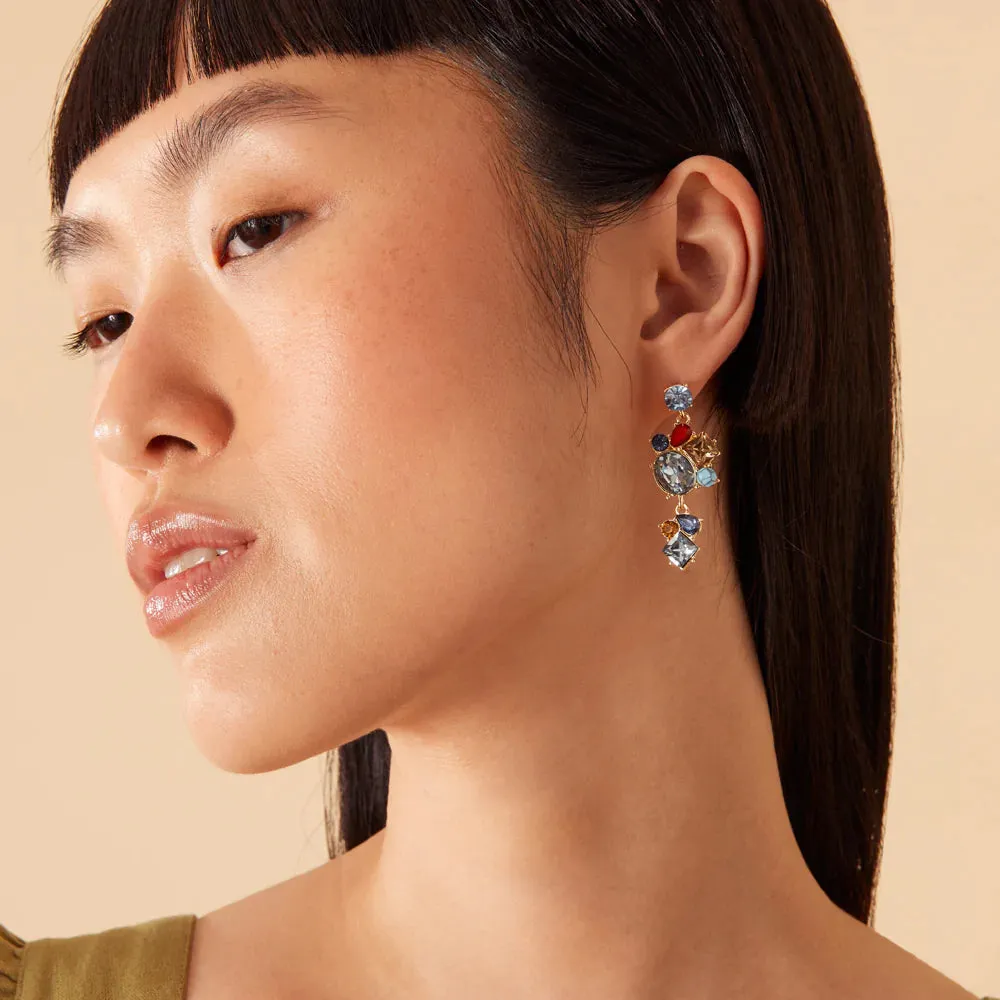Accessorize London Women's Multi Eclectic Stone Statement Earring