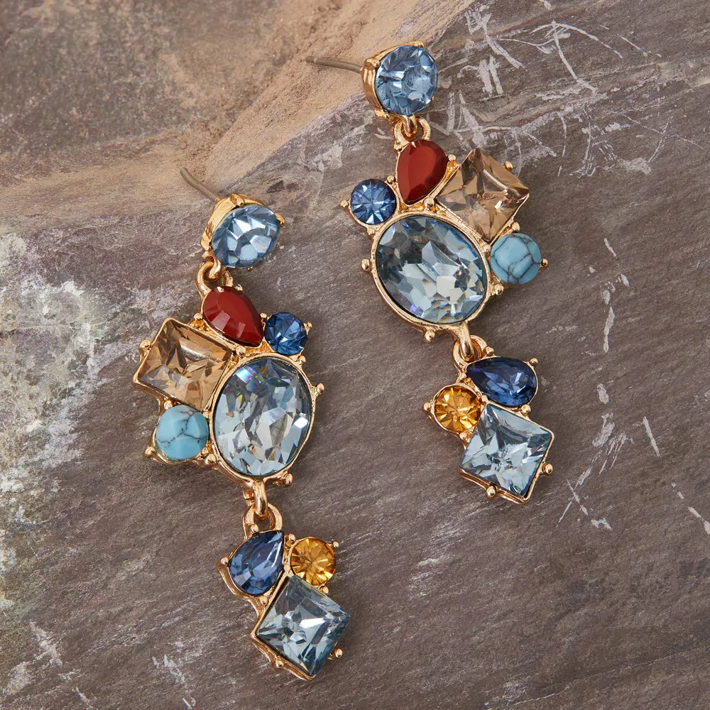 Accessorize London Women's Multi Eclectic Stone Statement Earring