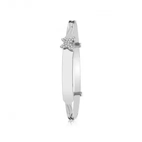 Acotis Silver Butterfly Baby Bangle G4440