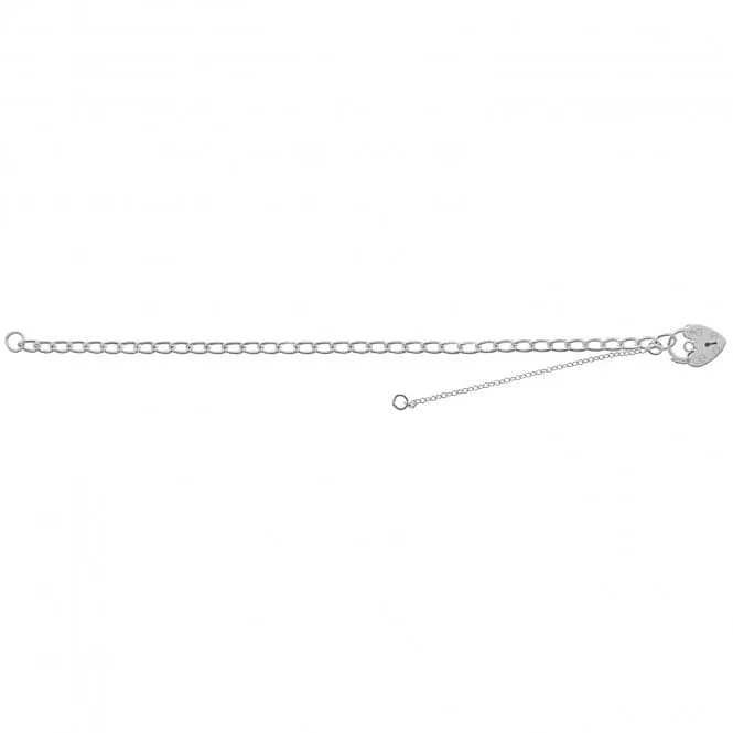 Acotis Silver Charm Bracelet With Heart Padlock G2090