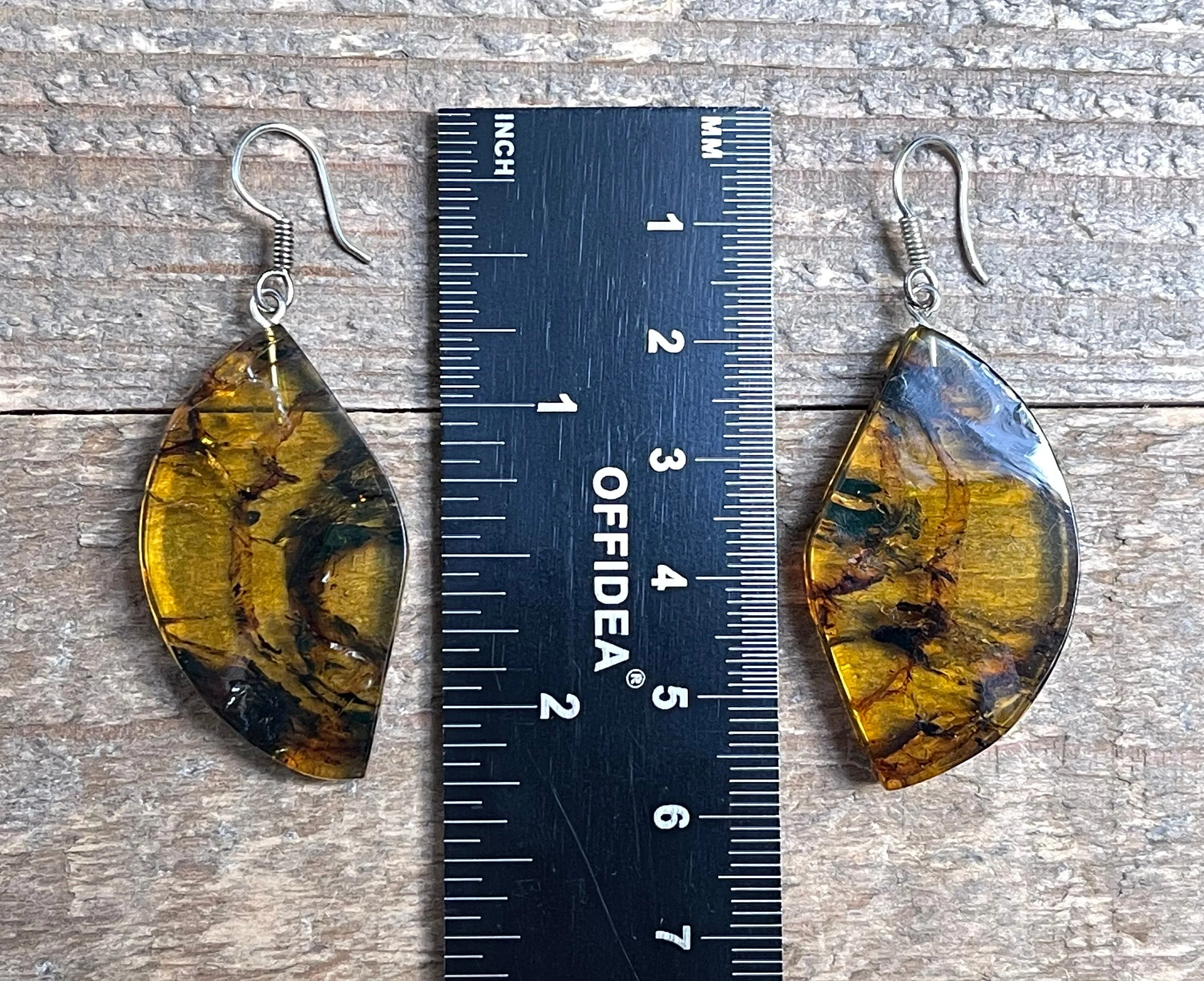 AMBER Crystal Earrings - Statement Earrings, Dangle Earrings, Handmade Jewelry, Healing Crystals and Stones, 50343