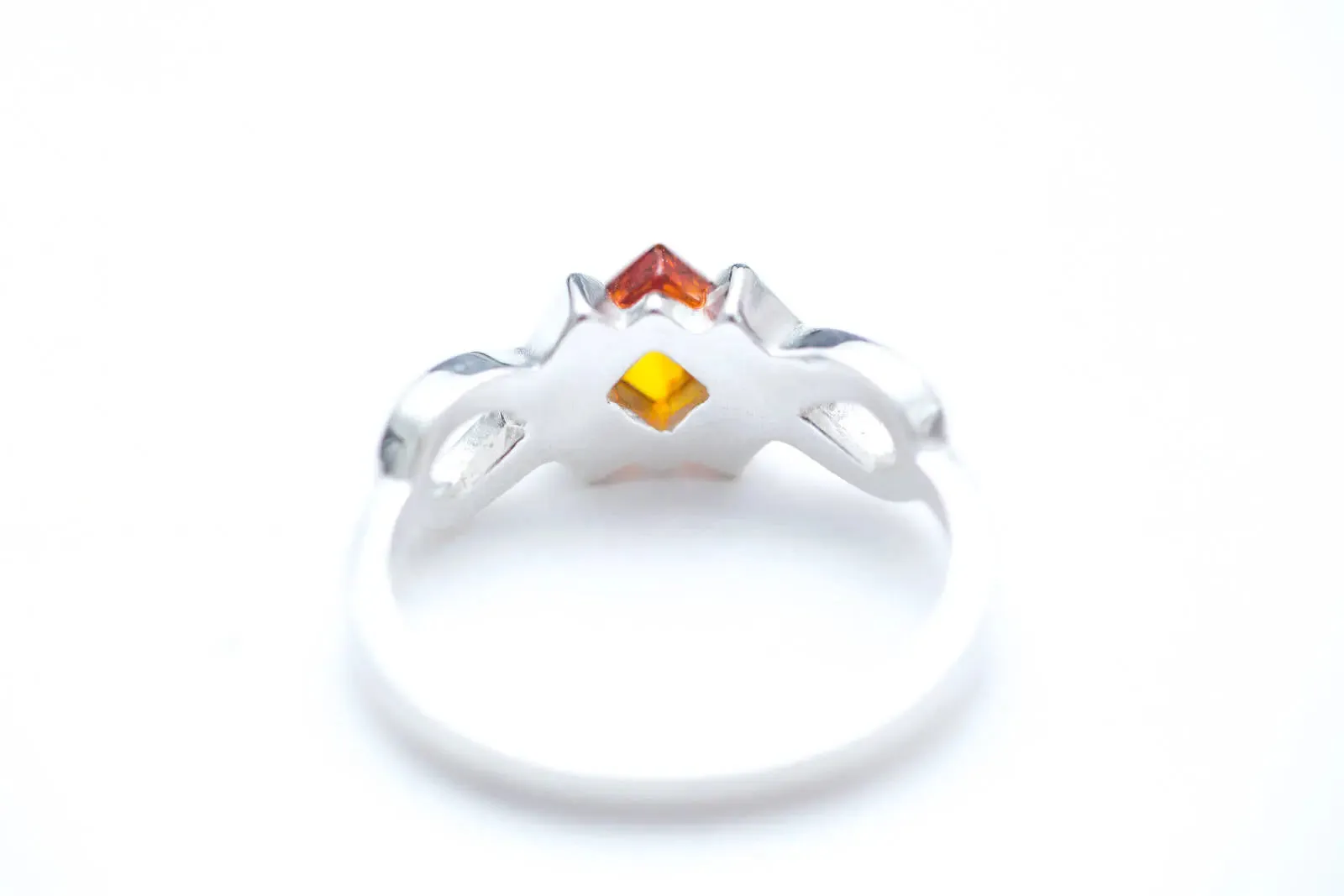 Amber Diamond Infinity Ring - Elegant Sparkling Gemstone Jewelry for Any Occasion
