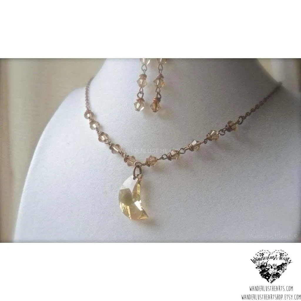 Amber moon Crystal jewelry set