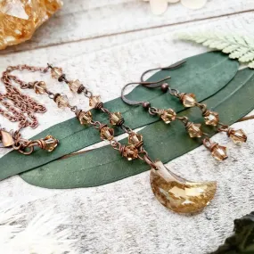 Amber moon Crystal jewelry set