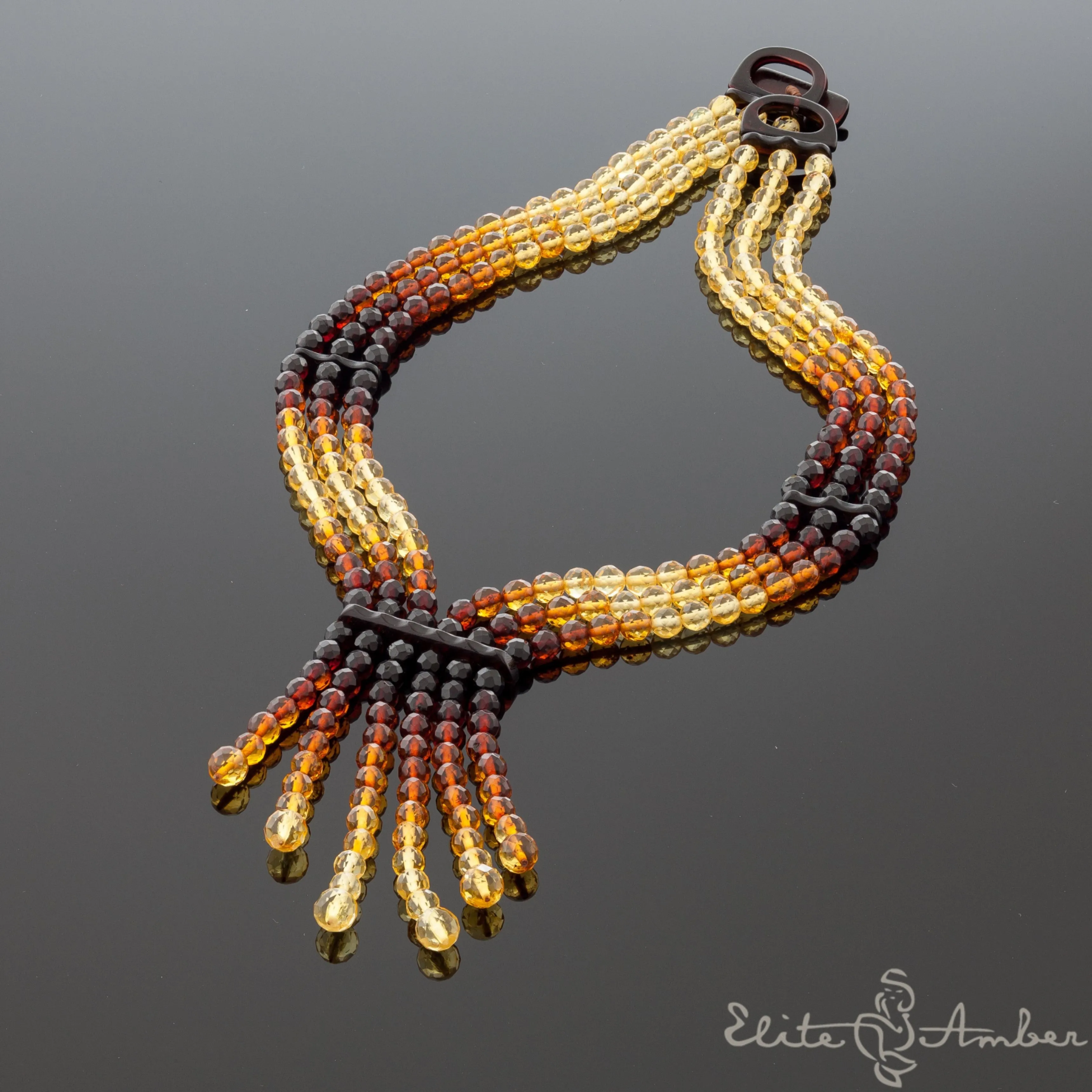 Amber necklace "Queen rain"