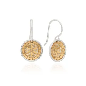 Anna Beck Classic Flower Dish Drop Earrings - Gold Plated
