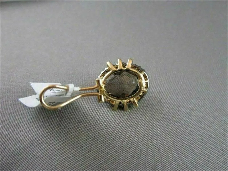 ANTIQUE 18KT 15.27CTW SMOKEY TOPAZ & FANCY BROWN DIAMOND EARRINGS ONE OF A KIND!