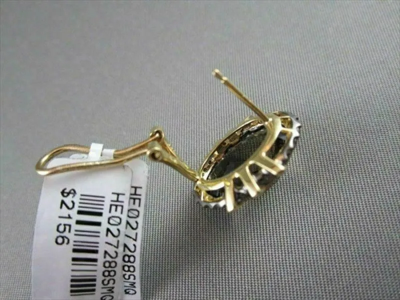 ANTIQUE 18KT 15.27CTW SMOKEY TOPAZ & FANCY BROWN DIAMOND EARRINGS ONE OF A KIND!