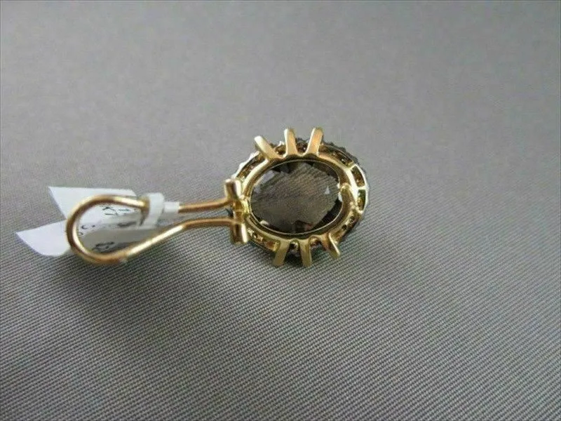ANTIQUE 18KT 15.27CTW SMOKEY TOPAZ & FANCY BROWN DIAMOND EARRINGS ONE OF A KIND!